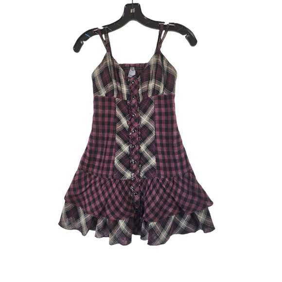 Guess Other - Guess Ruffle Hem Plaid Dress